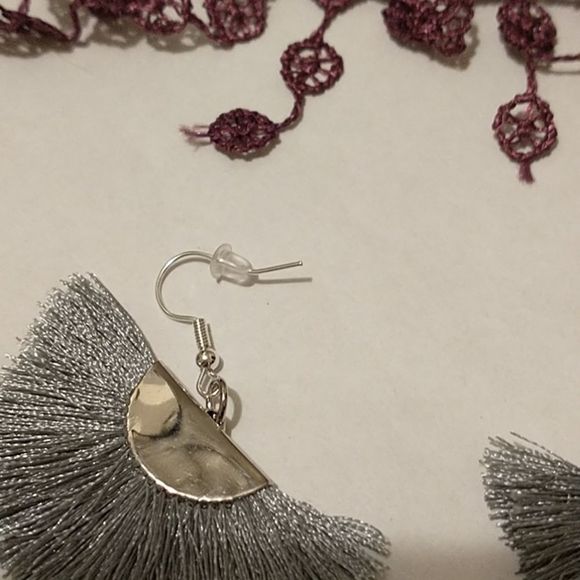 Silver Tassel Earrings! - Picture 3 of 4